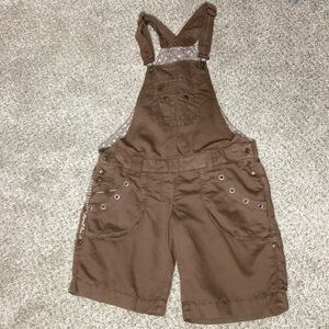 Napapijri Short Overalls Brown Cotton Linen Sz 48 (XL)